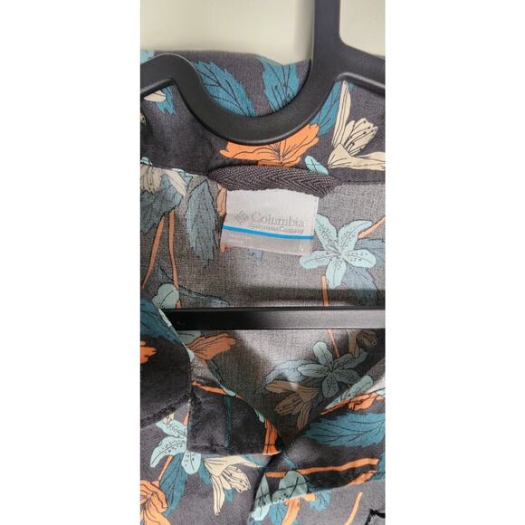 Columbia Hawaiian Button-Up Shirt Black Floral Mens Sz Large Spring AOP Vacation - Picture 4 of 4